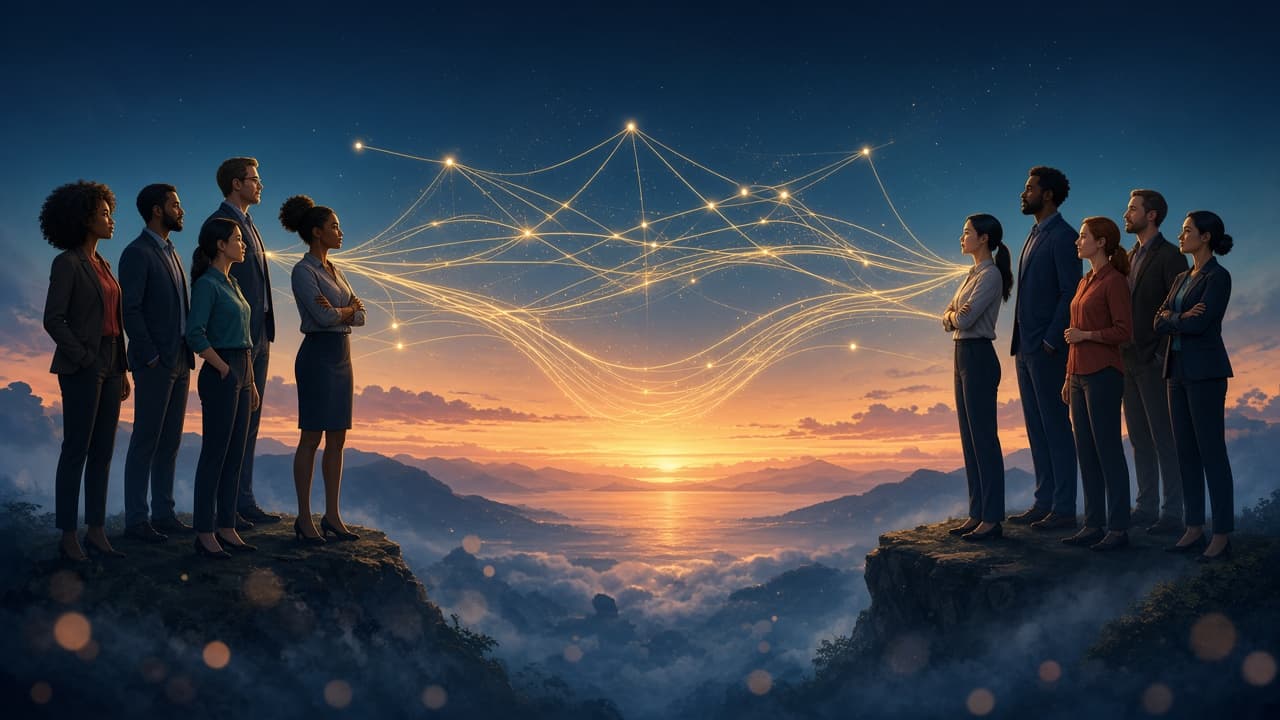Employers and candidates connected — professionals on either side of a partnership moment
