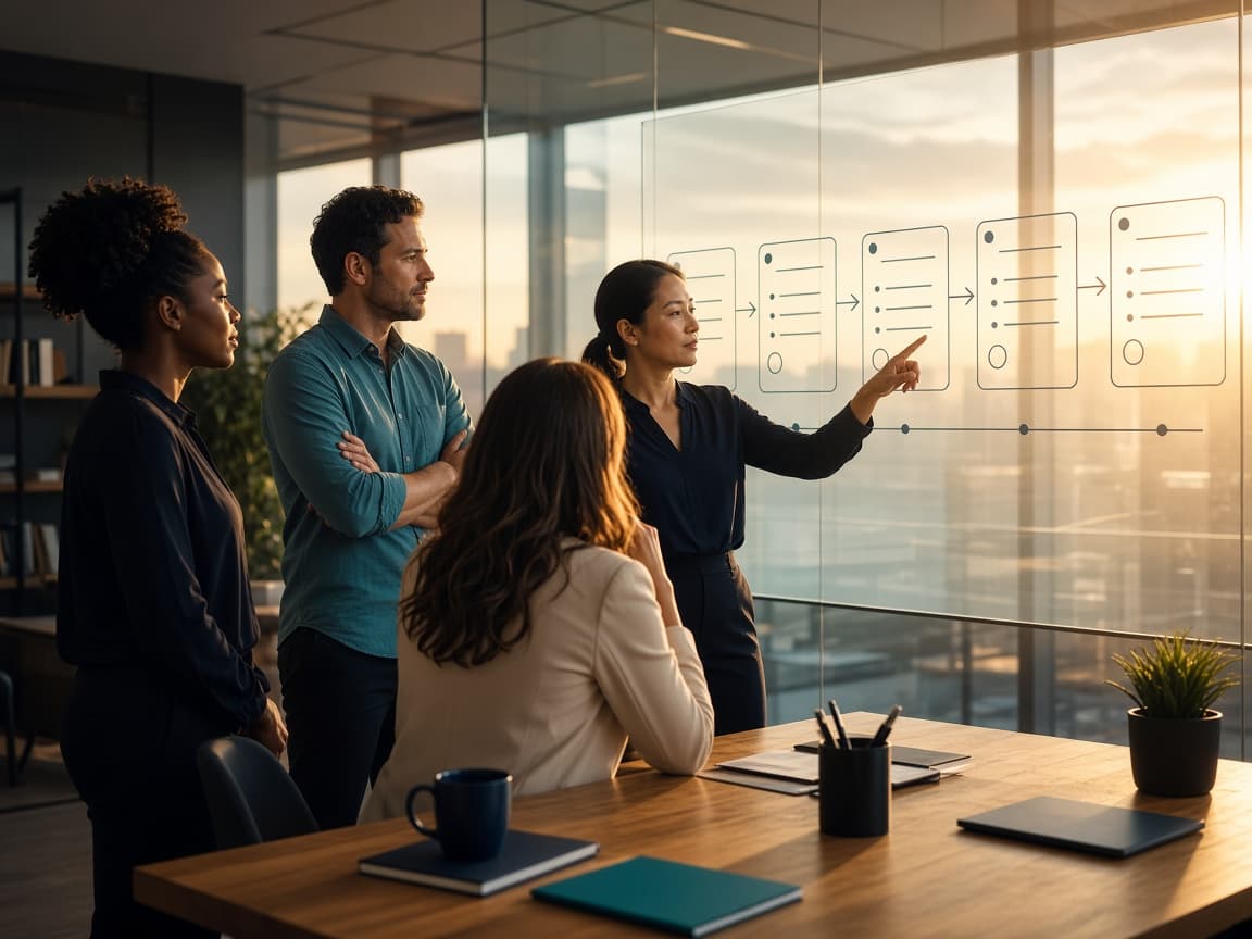 Hiring team mapping the journey from brief to offer